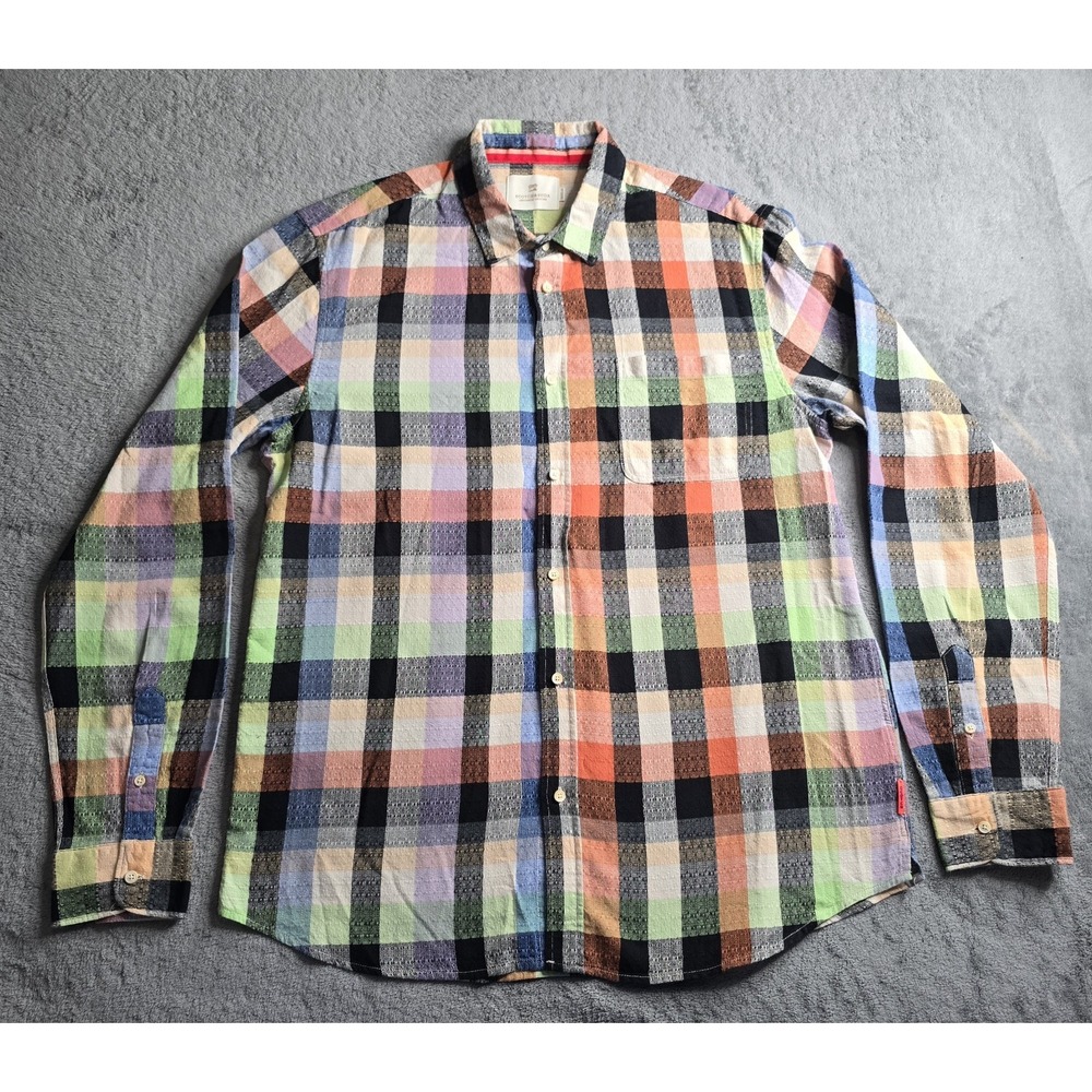 Scotch & Soda Plaid Shirt Mens XL Multicolor Long Sleeve Summer Regular Fit...